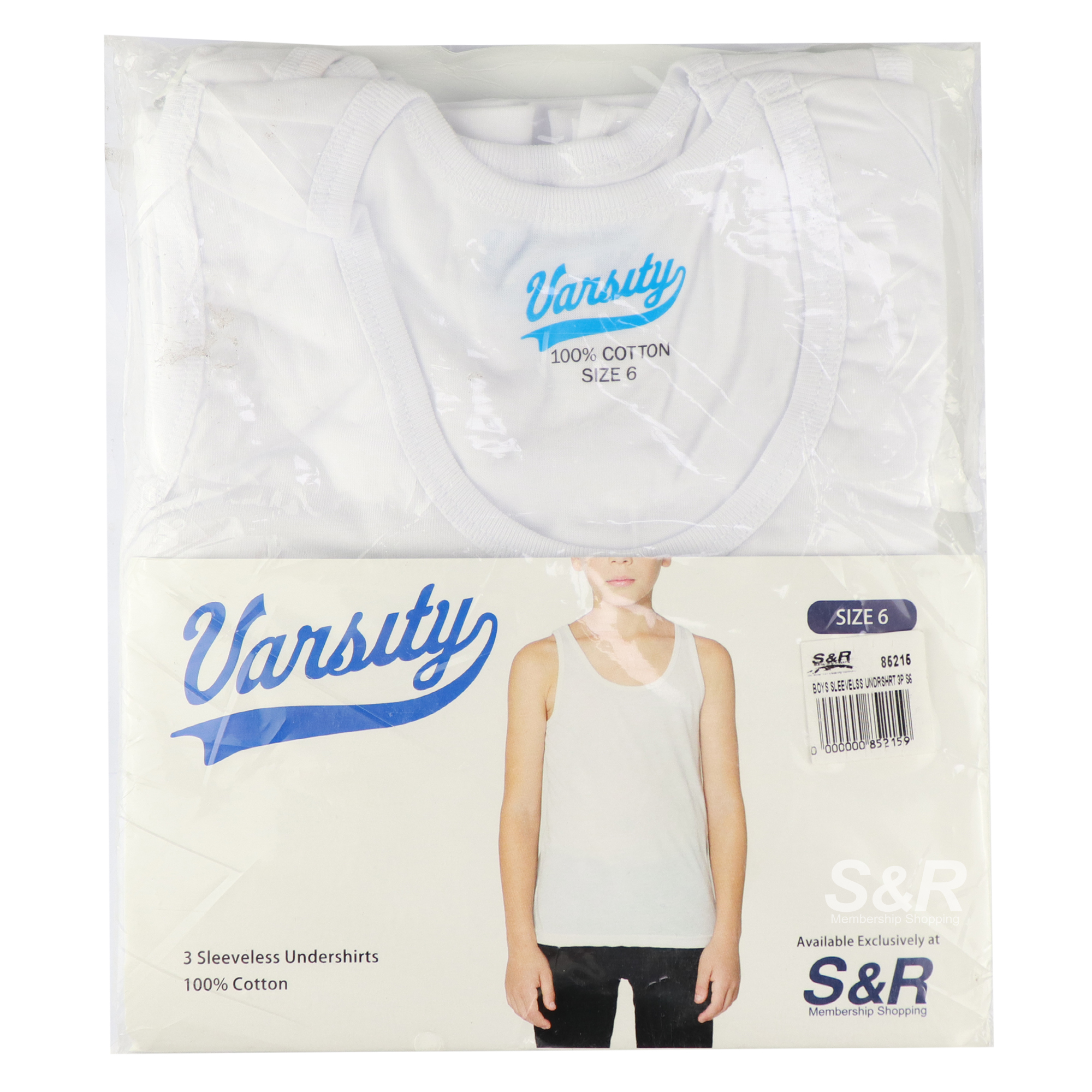 Varsity Boys Size 6 Sleeveless Undershirt 3pcs